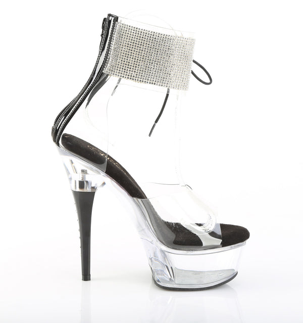 CAPTIVA-624RS Plateau Sandaletten Schwarz/Transparent Strass von Pleaser – Ansicht 5