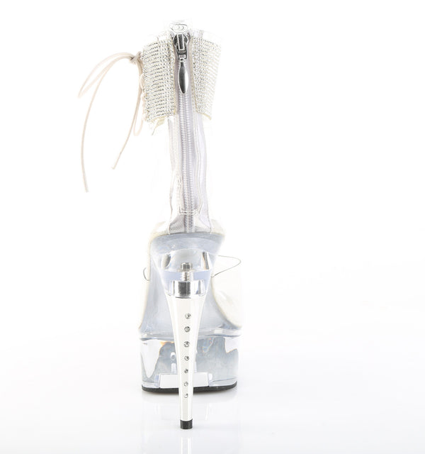 CAPTIVA-624RS Plateau Sandaletten Transparent Strass/Glitzer von Pleaser – Ansicht 4