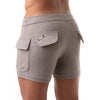 Graue verführerische Cargo Shorts mit maskulinem Schnitt von TOF Paris – Ansicht 2