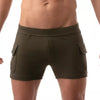 Khaki aufregende Cargo Shorts für provokante Streetwear Styles | TOF Paris
