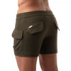 Khaki aufregende Cargo Shorts für provokante Streetwear Styles von TOF Paris – Ansicht 2