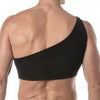 Herren Tanktop mit Kettenriemen - Asymmetrischer Schnitt, schwarz | TOF Paris