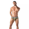 Herren Slips Backless Khaki - Weicher Bi-Stretch, Jacquard-Bund | TOF Paris