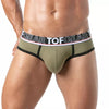 Herren Slips Backless Khaki - Weicher Bi-Stretch, Jacquard-Bund | TOF Paris