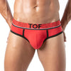 Herren Slips Backless Comfort mit breitem Jacquard-Bund, Rot | TOF Paris