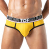 Herren Slips Backless, weicher Bi-Stretch mit breitem Jacquard-Bund, Gelb | TOF Paris