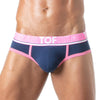 Herren Slips Marineblau mit weichem Bi-Stretch und breitem Jacquard-Bund | TOF Paris