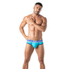 Herren Slips Türkis, weiche Bi-Stretch Baumwolle, elastischer Jacquardbund | TOF Paris