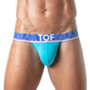 Tanga mit flexiblem Jacquard-Bund - weich & elastisch, Türkis | TOF Paris