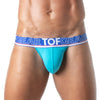 Tanga mit flexiblem Jacquard-Bund - weich & elastisch, Türkis | TOF Paris