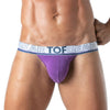 Tanga mit Stretch-Baumwolle & flexiblem Jacquard-Bund in Lila | TOF Paris