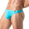 Herrenstring mit weichem Bi-Stretch Baumwollstoff - Slim Fit, Türkis | TOF Paris