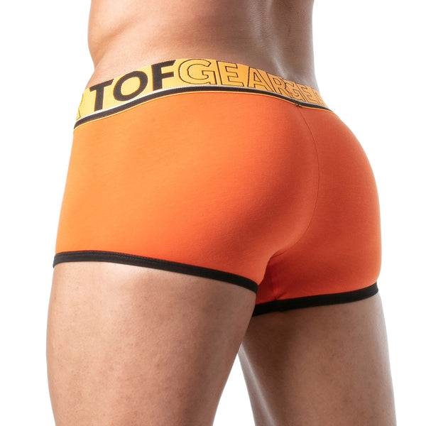 Boxershorts Herren, sportlich & bequem, elastischer Jacquard-Bund, Orange| TOF Paris