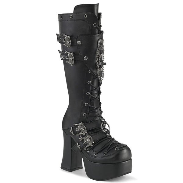 CHARADE-230 Plateau Stiefel Schwarz Matt von DemoniaCult