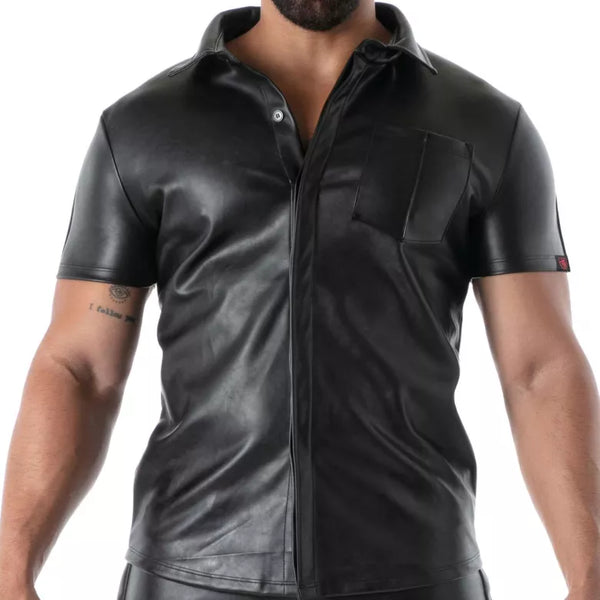 Schwarzes Kinky Shirt mit kurzen Ärmeln im Designer Look von TOF Paris