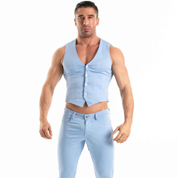 Chino Weste Herren Slim Fit mit Stretch - Elegant & Komfort in Blau | TOF Paris