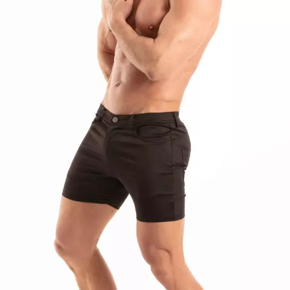 Chino Shorts Slim Fit mit Stretch & 5 praktischen Taschen schwarz | TOF Paris