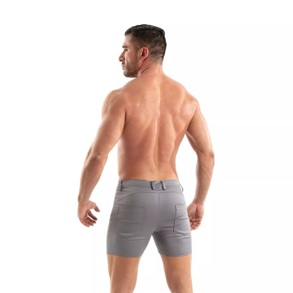 Chino Shorts Herren Slim Fit mit Stretch & 5 Taschen Grau | TOF Paris
