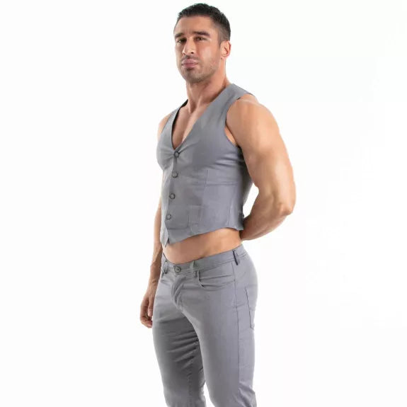 Chino Weste Herren Grau - Slim Fit mit Stretchkomfort | TOF Paris
