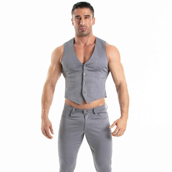 Chino Weste Herren Grau - Slim Fit mit Stretchkomfort | TOF Paris