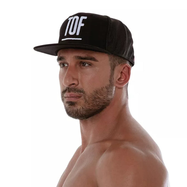 Schwarzweiße Circuit Cap im modernen Streetstyle Look von TOF Paris – Ansicht 3
