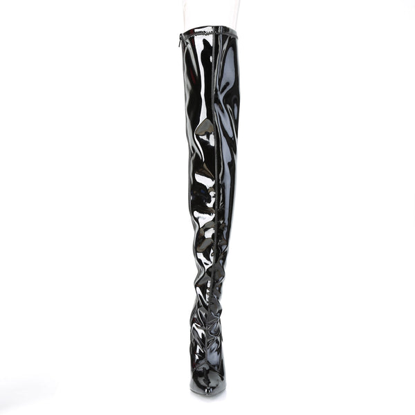 CLASSIQUE-3000 Overknee Stiefel - Lack Schwarz von Pleaser – Ansicht 2