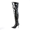 CLASSIQUE-3000 Overknee Stiefel - Lack Schwarz von Pleaser – Ansicht 3