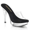 COCKTAIL-501 Plateau Pantoletten Transparent/Schwarz | Fabulicious