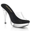 COCKTAIL-501 Plateau Pantoletten Transparent/Schwarz | Fabulicious