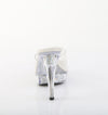 COCKTAIL-501RSI Plateau Pantoletten Glitzer Silber | Fabulicious