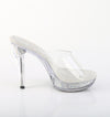 COCKTAIL-501RSI Plateau Pantoletten Glitzer Silber | Fabulicious