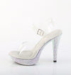 COCKTAIL-508DM Plateau Sandaletten Glitzer Silber von Fabulicious – Ansicht 3