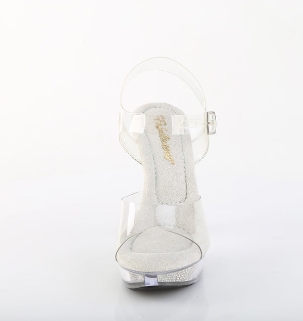 COCKTAIL-508SRSI Plateau Sandaletten Transparent Glitzer von Fabulicious – Ansicht 2