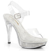 COCKTAIL-508SRSI Plateau Sandaletten Transparent Glitzer von Fabulicious
