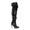COURTLY-3011 Overknee Stiefel Schwarz | Pleaser