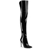 COURTLY-3012 Overknee Stiefel Lack Schwarz | Pleaser
