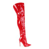 COURTLY-3012 Overknee Stiefel Rot Lack von Pleaser – Ansicht 5