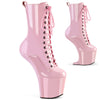 CRAZE-1040 Plateau Pony Stiefeletten - Rosa Lack | Pleaser