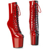 CRAZE-1040TT Plateau Stiefeletten - Rot/Schwarz Lack | Pleaser