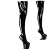 CRAZE-3000 Plateau Pony Overknee Stiefel - Schwarz Lack | Pleaser