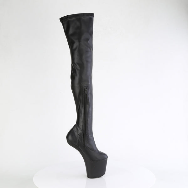 CRAZE-3000 Plateau Pony Overknee Stiefel - Schwarz Matt von Pleaser – Ansicht 5