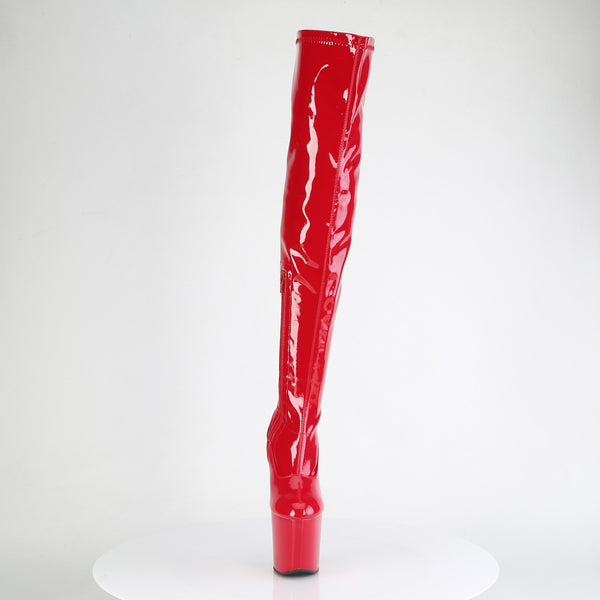 CRAZE-3000 Plateau Overknee Stiefel - Rot Lack von Pleaser – Ansicht 2