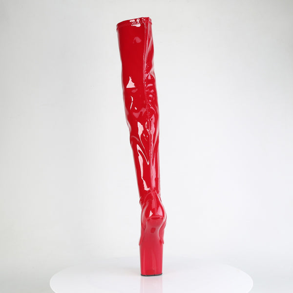 CRAZE-3000 Plateau Overknee Stiefel - Rot Lack von Pleaser – Ansicht 4