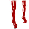 CRAZE-3000 Plateau Overknee Stiefel - Rot Lack | Pleaser