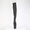CRAZE-3019 Plateau Pony Overknee Stiefel - Schwarz Matt von Pleaser – Ansicht 2
