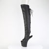 CRAZE-3019 Plateau Pony Overknee Stiefel - Schwarz Matt von Pleaser – Ansicht 3