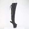 CRAZE-3019 Plateau Pony Overknee Stiefel - Schwarz Matt von Pleaser – Ansicht 5