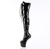 CRAZE-3023 Plateau Pony Overknee Stiefel - Schwarz Lack von Pleaser – Ansicht 3