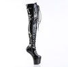 CRAZE-3023 Plateau Pony Overknee Stiefel - Schwarz Lack von Pleaser – Ansicht 5