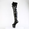 CRAZE-3028 Plateau Pony Overknee Stiefel - Schwarz Lack | Pleaser